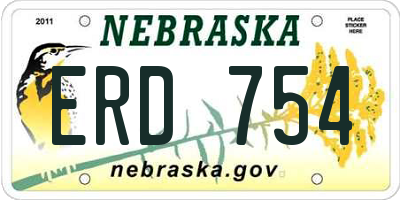 NE license plate ERD754