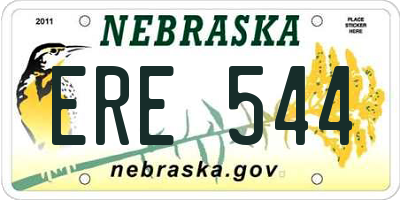 NE license plate ERE544