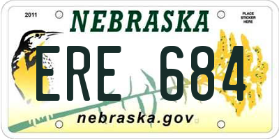 NE license plate ERE684