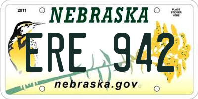 NE license plate ERE942