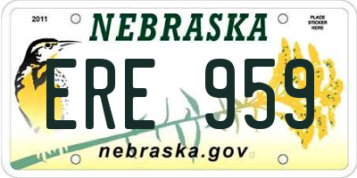NE license plate ERE959