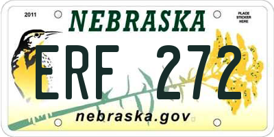 NE license plate ERF272