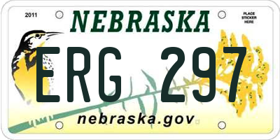 NE license plate ERG297