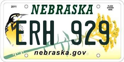 NE license plate ERH929