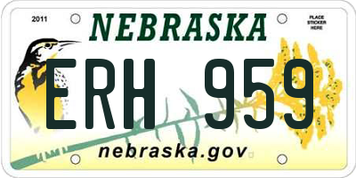 NE license plate ERH959