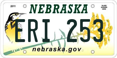 NE license plate ERI253