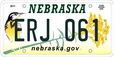 NE license plate ERJ061