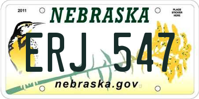 NE license plate ERJ547