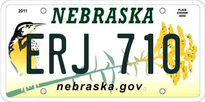 NE license plate ERJ710