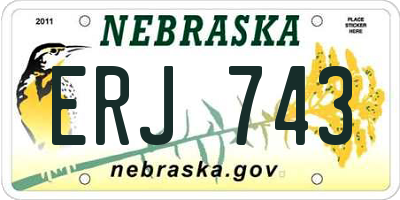 NE license plate ERJ743