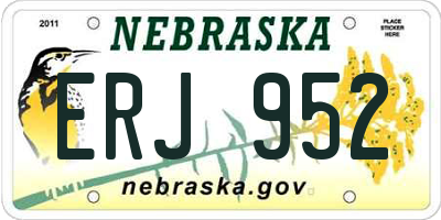 NE license plate ERJ952