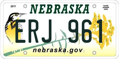 NE license plate ERJ961