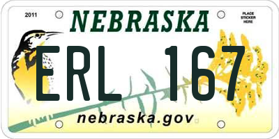 NE license plate ERL167