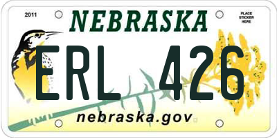 NE license plate ERL426