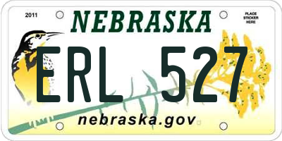 NE license plate ERL527
