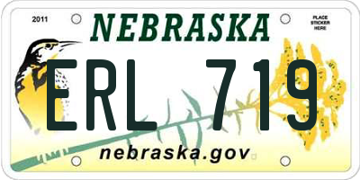 NE license plate ERL719