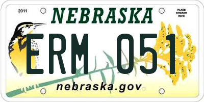 NE license plate ERM051