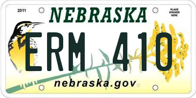 NE license plate ERM410