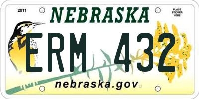NE license plate ERM432
