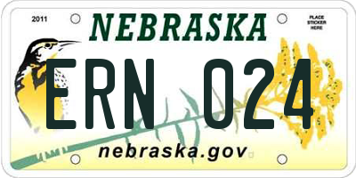 NE license plate ERN024