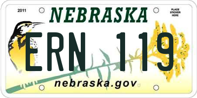 NE license plate ERN119