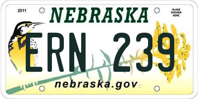 NE license plate ERN239
