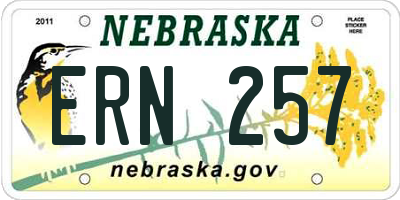 NE license plate ERN257