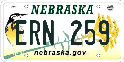 NE license plate ERN259