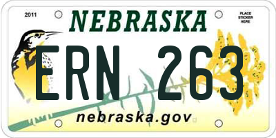 NE license plate ERN263
