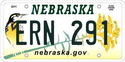 NE license plate ERN291