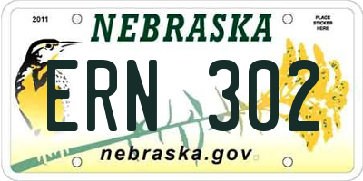 NE license plate ERN302