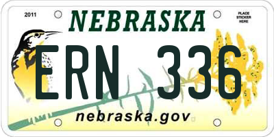 NE license plate ERN336
