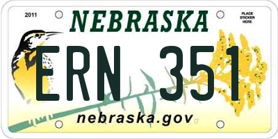 NE license plate ERN351