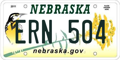 NE license plate ERN504