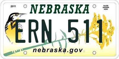 NE license plate ERN511