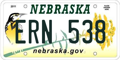 NE license plate ERN538