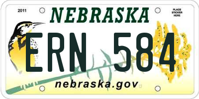 NE license plate ERN584