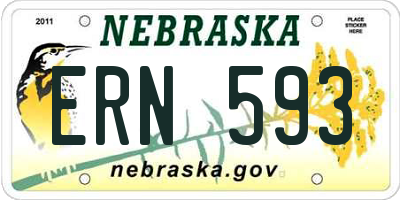 NE license plate ERN593