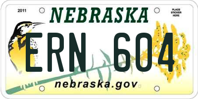 NE license plate ERN604