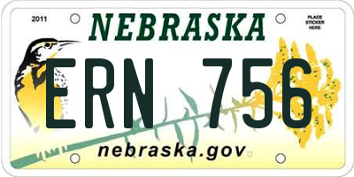 NE license plate ERN756