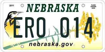 NE license plate ERO014