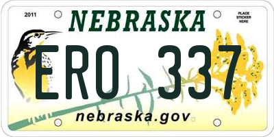 NE license plate ERO337