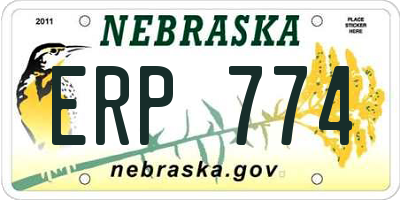 NE license plate ERP774