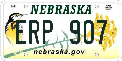 NE license plate ERP907
