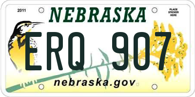 NE license plate ERQ907