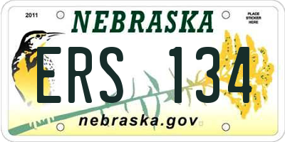 NE license plate ERS134