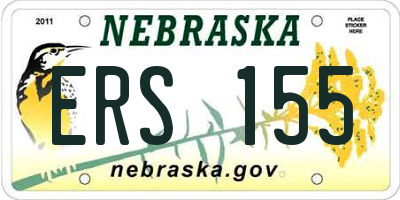 NE license plate ERS155
