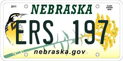NE license plate ERS197