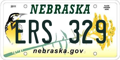 NE license plate ERS329