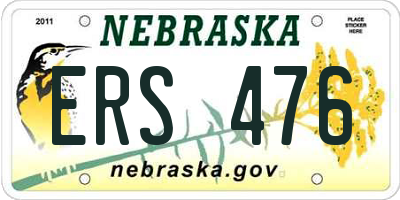 NE license plate ERS476